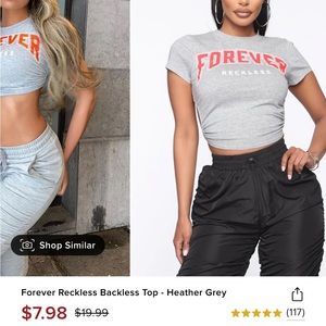 Forever reckless crop tie shirt